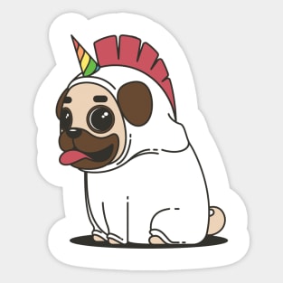 Unicorn Pug Sticker